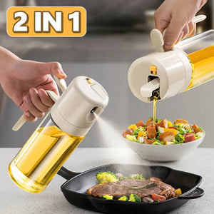 2-in-1 Oil Sprayer Bottle - BBQ Cooking Oil Dispenser & Olive Oil Mister